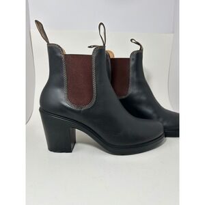 Blundstone Womens Series High Heel Chelsea Boots Black Shiraz Leather 1673 US 11